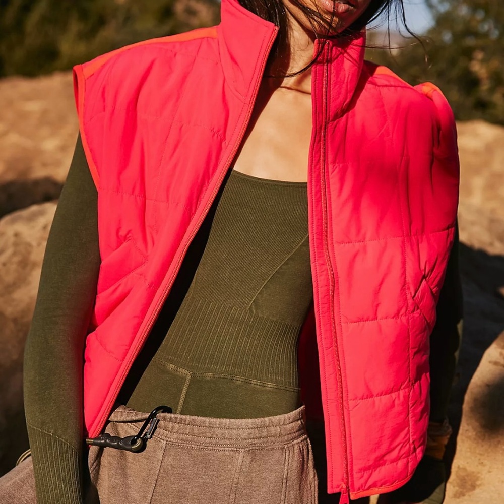 FP Movement by Free People Pippa Packable Puffer Vest Electric Sunset